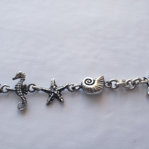 925 Authentic Silver Sealife Bracelet 7.5" NWT - Picture 2 of 7
